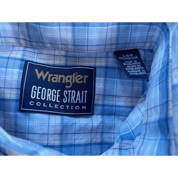 Wrangler George Strait Collection Button Down Shirt Lot of Two Size L Blue/White - Picture 3 of 8